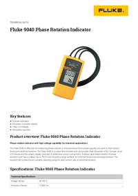 Thumbnail of document Data Sheet - 9040 Phase Rotation Indicator